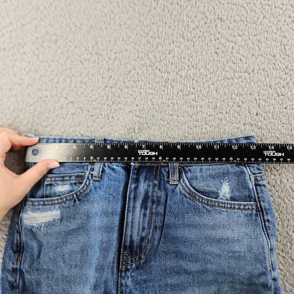 Bridge by Gly Jean Shorts‎ Wonmens 24 Blue Mom Fit Distressed Denim Boho Beach